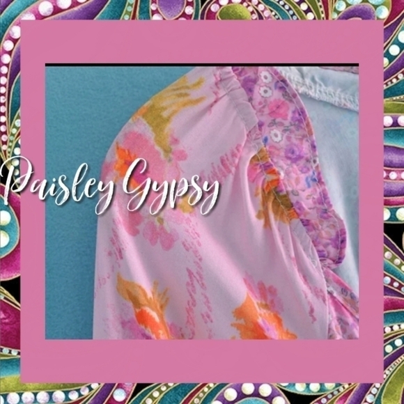 BOHEMIAN LOVE SHACK STYLE PINK FLORAL DRESS - Picture 5 of 16